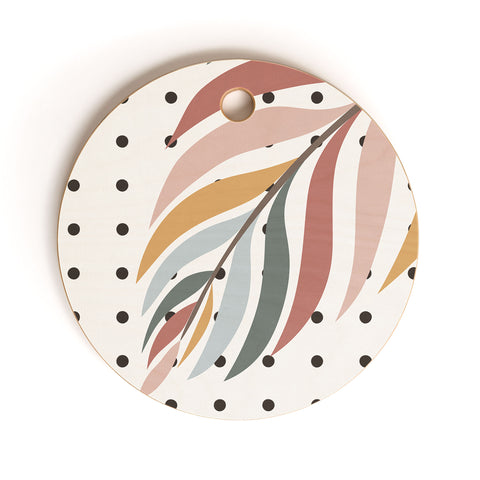 Alisa Galitsyna Colorful Palm Branch Cutting Board Round
