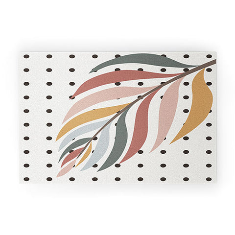 Alisa Galitsyna Colorful Palm Branch Welcome Mat