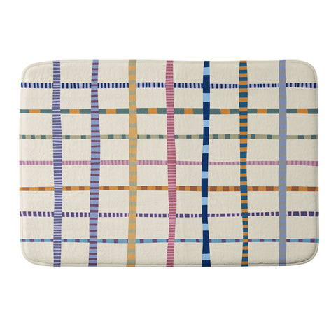Alisa Galitsyna Colorful Patterned Grid Memory Foam Bath Mat