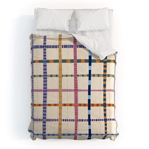 Alisa Galitsyna Colorful Patterned Grid Comforter