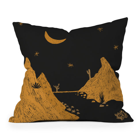 Alisa Galitsyna Desert night landscape Outdoor Throw Pillow