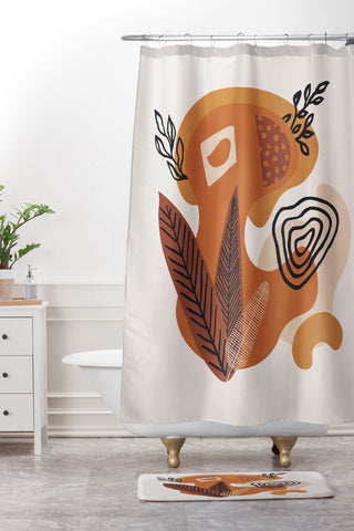 Alisa Galitsyna Fall Shapes Plants Shower Curtain And Mat