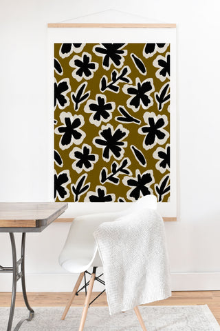 Alisa Galitsyna Florals on Olive Background Art Print And Hanger