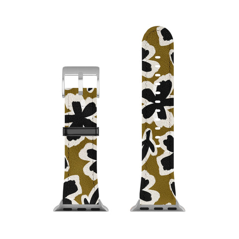 Alisa Galitsyna Florals on Olive Background Apple Watch Band