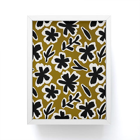 Alisa Galitsyna Florals on Olive Background Framed Mini Art Print
