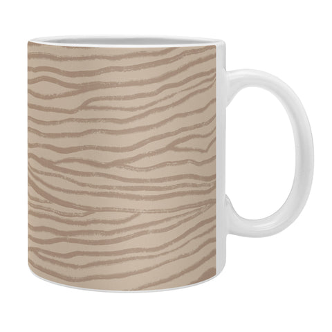 Alisa Galitsyna Irregular Lines Brown on Beige Coffee Mug