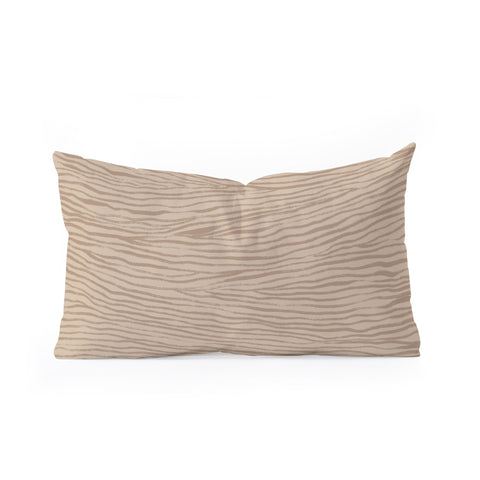 Alisa Galitsyna Irregular Lines Brown on Beige Oblong Throw Pillow