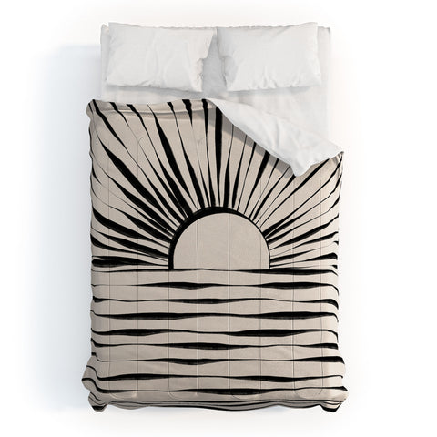 Alisa Galitsyna Minimal Sunrise Sunset Comforter