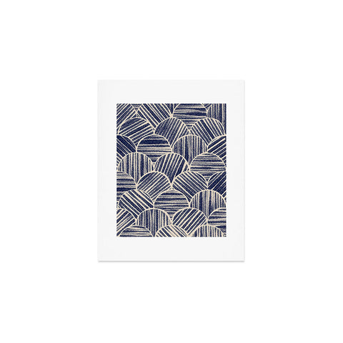 Alisa Galitsyna Navy Blue Striped Pattern 2 Art Print