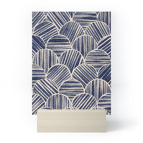 Alisa Galitsyna Navy Blue Striped Pattern 2 Mini Art Print