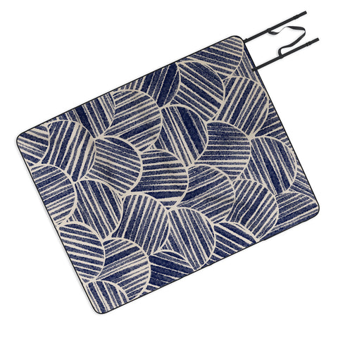 Alisa Galitsyna Navy Blue Striped Pattern 2 Picnic Blanket