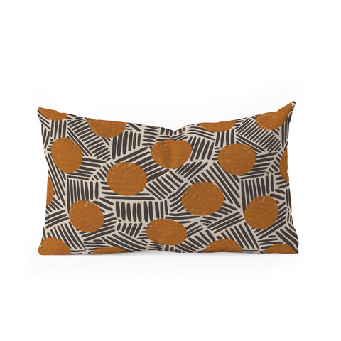 Alisa Galitsyna Neutral Abstract Pattern 2 Oblong Throw Pillow