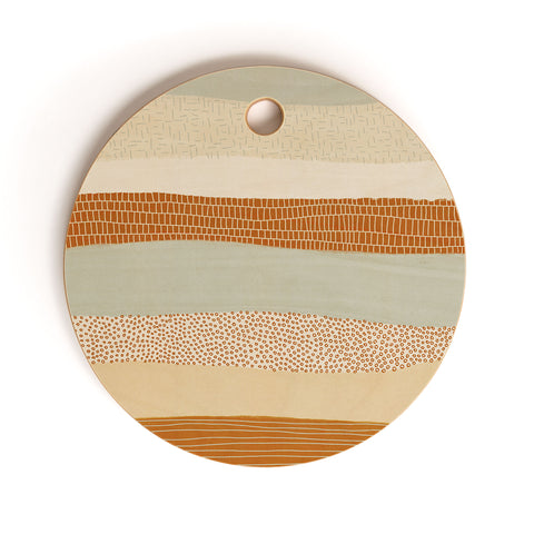 Alisa Galitsyna Neutral Abstract Pattern 5 Cutting Board Round