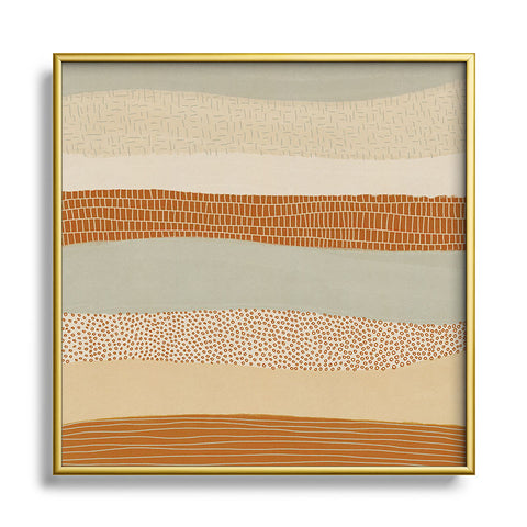 Alisa Galitsyna Neutral Abstract Pattern 5 Square Metal Framed Art Print