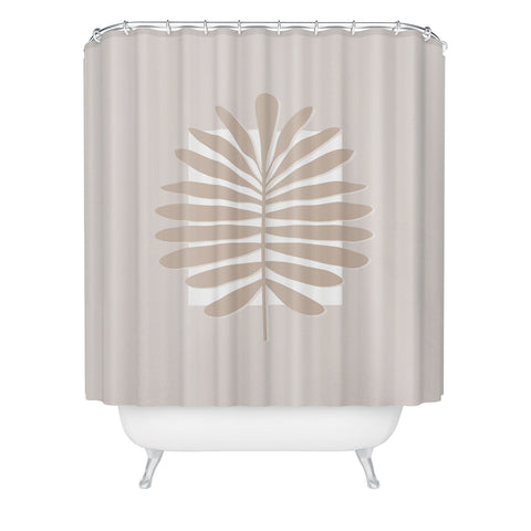 Alisa Galitsyna Neutral Tropical Leaves Shower Curtain