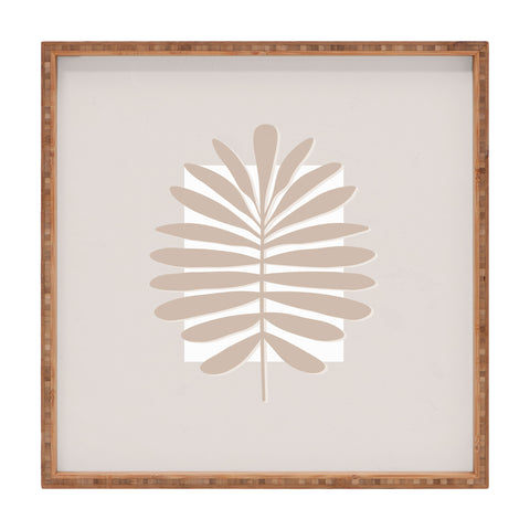 Alisa Galitsyna Neutral Tropical Leaves Square Tray