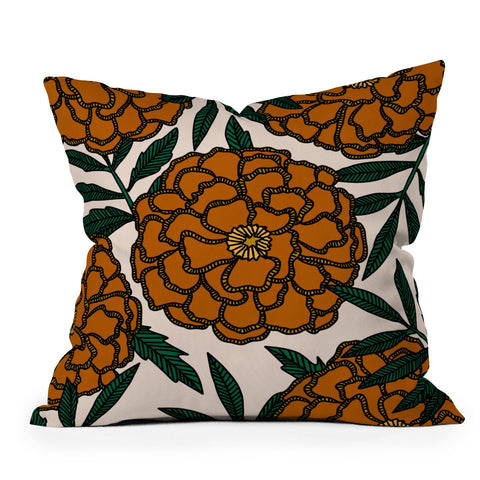 Alisa Galitsyna Orange Marigolds Throw Pillow