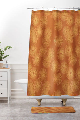 Alisa Galitsyna Orange Nasturtium Seamless Pat Shower Curtain And Mat