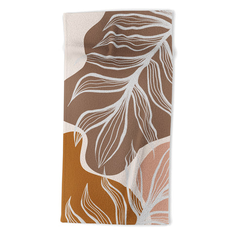 Alisa Galitsyna Organic Shapes Palm Leaves Beach Towel