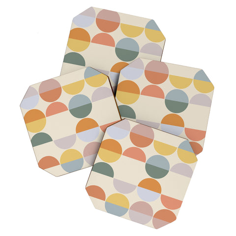 Alisa Galitsyna Pastel Geometric Shapes 2 Coaster Set