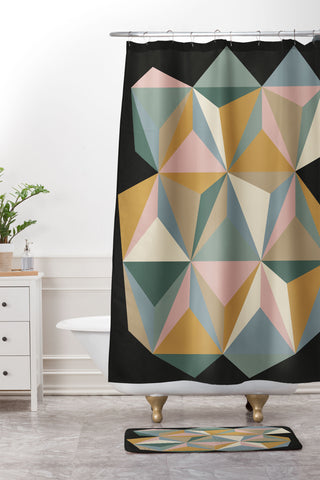 Alisa Galitsyna Pastel Triangles Shower Curtain And Mat