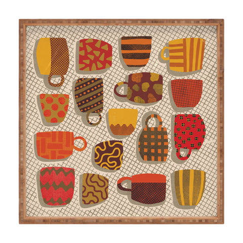 Alisa Galitsyna Patterned Cups and Glasses Square Tray