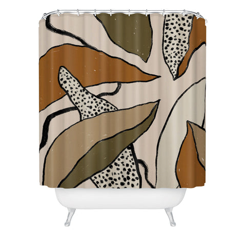 Alisa Galitsyna Patterned Tropical Leaves Shower Curtain