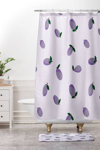 Alisa Galitsyna Plums Shower Curtain And Mat