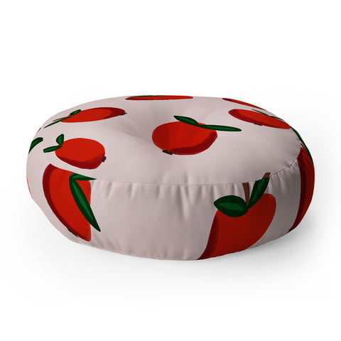 Alisa Galitsyna Red Apples Floor Pillow Round