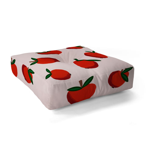 Alisa Galitsyna Red Apples Floor Pillow Square