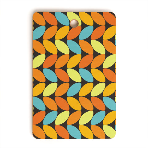 Alisa Galitsyna Retro 70s Color Palette Leaf P Cutting Board Rectangle