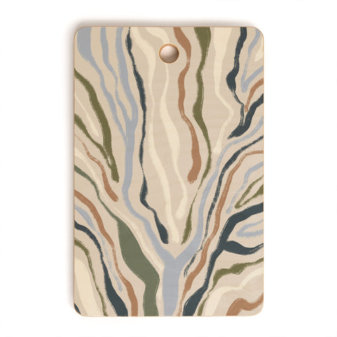 Alisa Galitsyna Rivers Topographic Map Cutting Board Rectangle