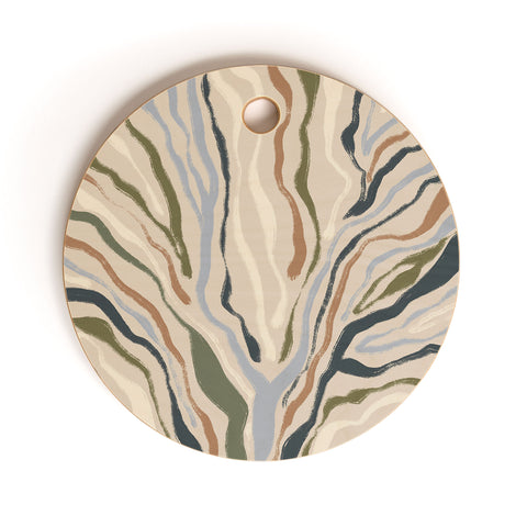 Alisa Galitsyna Rivers Topographic Map Cutting Board Round