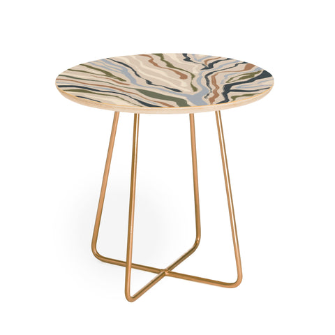 Alisa Galitsyna Rivers Topographic Map Round Side Table