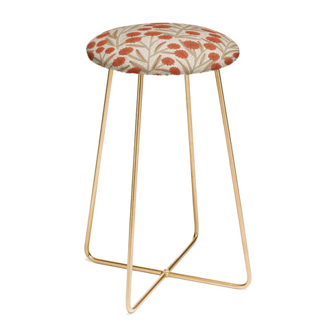 Alisa Galitsyna Summer Garden Red and Beige Counter Stool