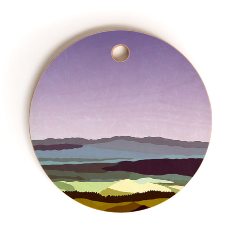 Alisa Galitsyna Sunset over the Valley Cutting Board Round