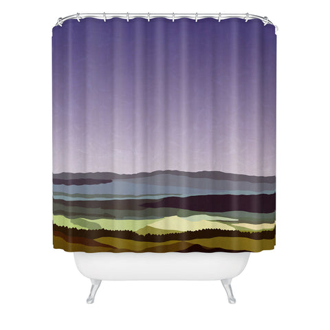 Alisa Galitsyna Sunset over the Valley Shower Curtain