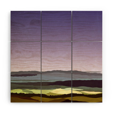 Alisa Galitsyna Sunset over the Valley Wood Wall Mural