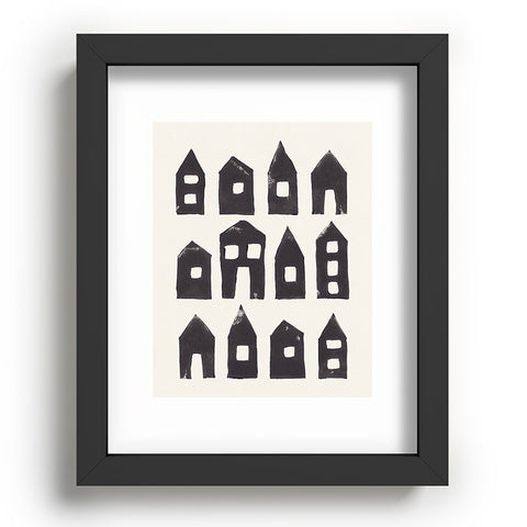 Alisa Galitsyna Tiny Houses 1 Handprinted Line Recessed Framing Rectangle