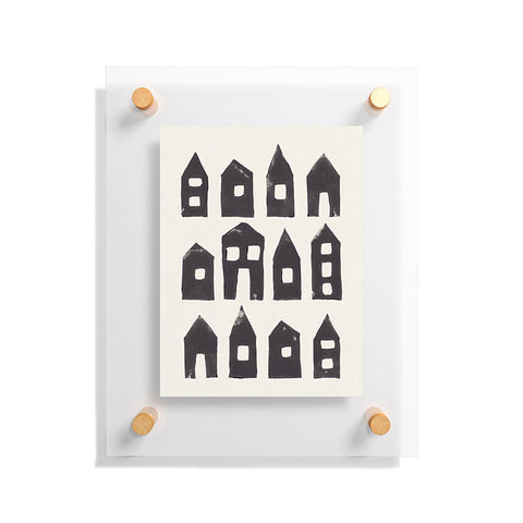 Alisa Galitsyna Tiny Houses 1 Handprinted Line Floating Acrylic Print