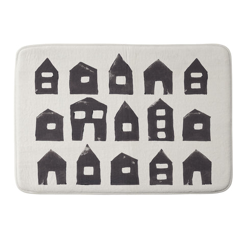 Alisa Galitsyna Tiny Houses 1 Handprinted Line Memory Foam Bath Mat