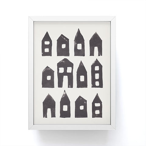 Alisa Galitsyna Tiny Houses 1 Handprinted Line Framed Mini Art Print