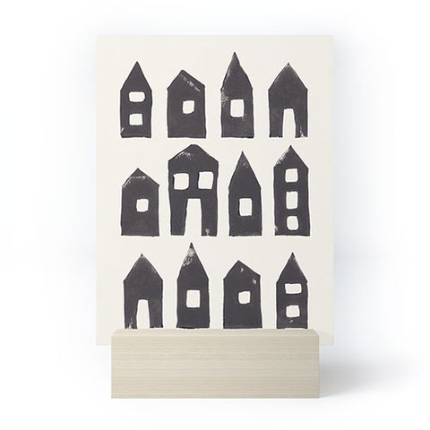 Alisa Galitsyna Tiny Houses 1 Handprinted Line Mini Art Print