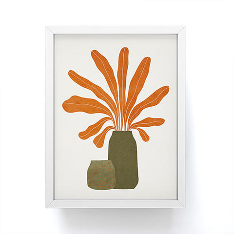Alisa Galitsyna Two Green Vases Orange Plant Framed Mini Art Print
