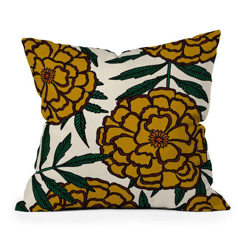 Alisa Galitsyna Yellow Marigolds Throw Pillow