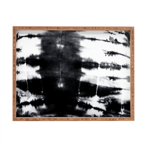 alison janssen black and white shibori Rectangular Tray