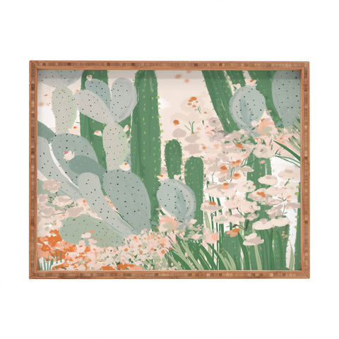 alison janssen cactus garden 3 Rectangular Tray