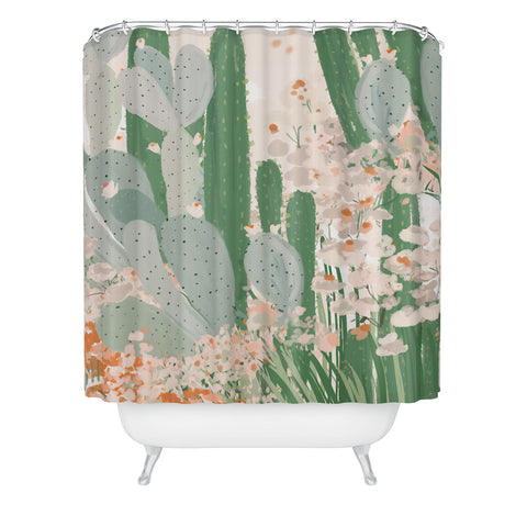 alison janssen cactus garden 3 Shower Curtain
