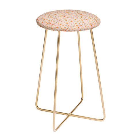 alison janssen Faded Floral pink citrus Counter Stool