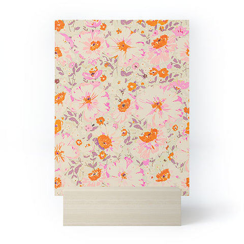 alison janssen Faded Floral pink citrus Mini Art Print